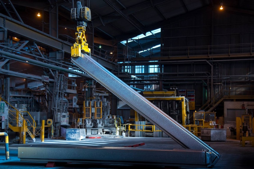 Interior of an aluminium smelter.
