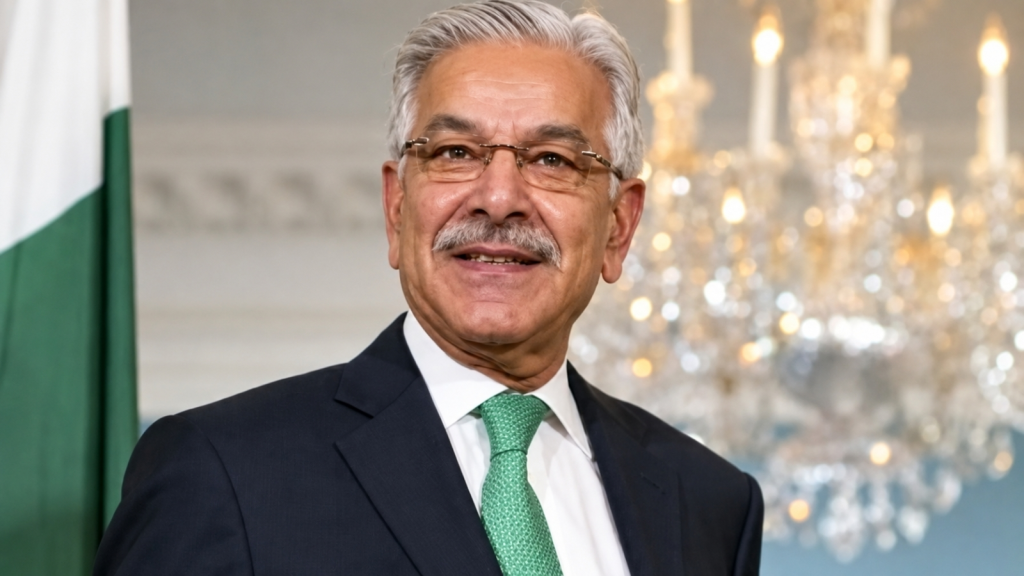 Pakistani Defence Minister Khawaja Asif. (Image enhanced using AI)