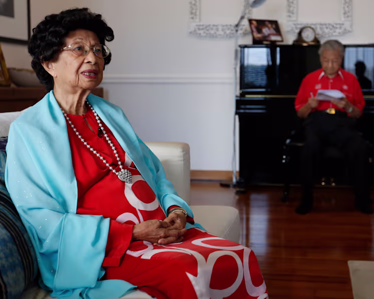 Dr Siti Hasmah Mohamad Ali and her husband, former Malaysian prime minister Mahathir Mohamad, at their villa in Langkawi on May 7, 2018. (Photo: TODAY/Raj Nadarajan)