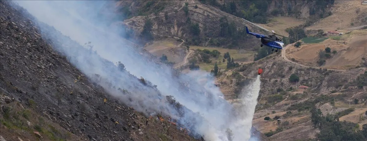 Wildfire scorches nearly 300 hectares near Colombia's historic Villa de Leyva