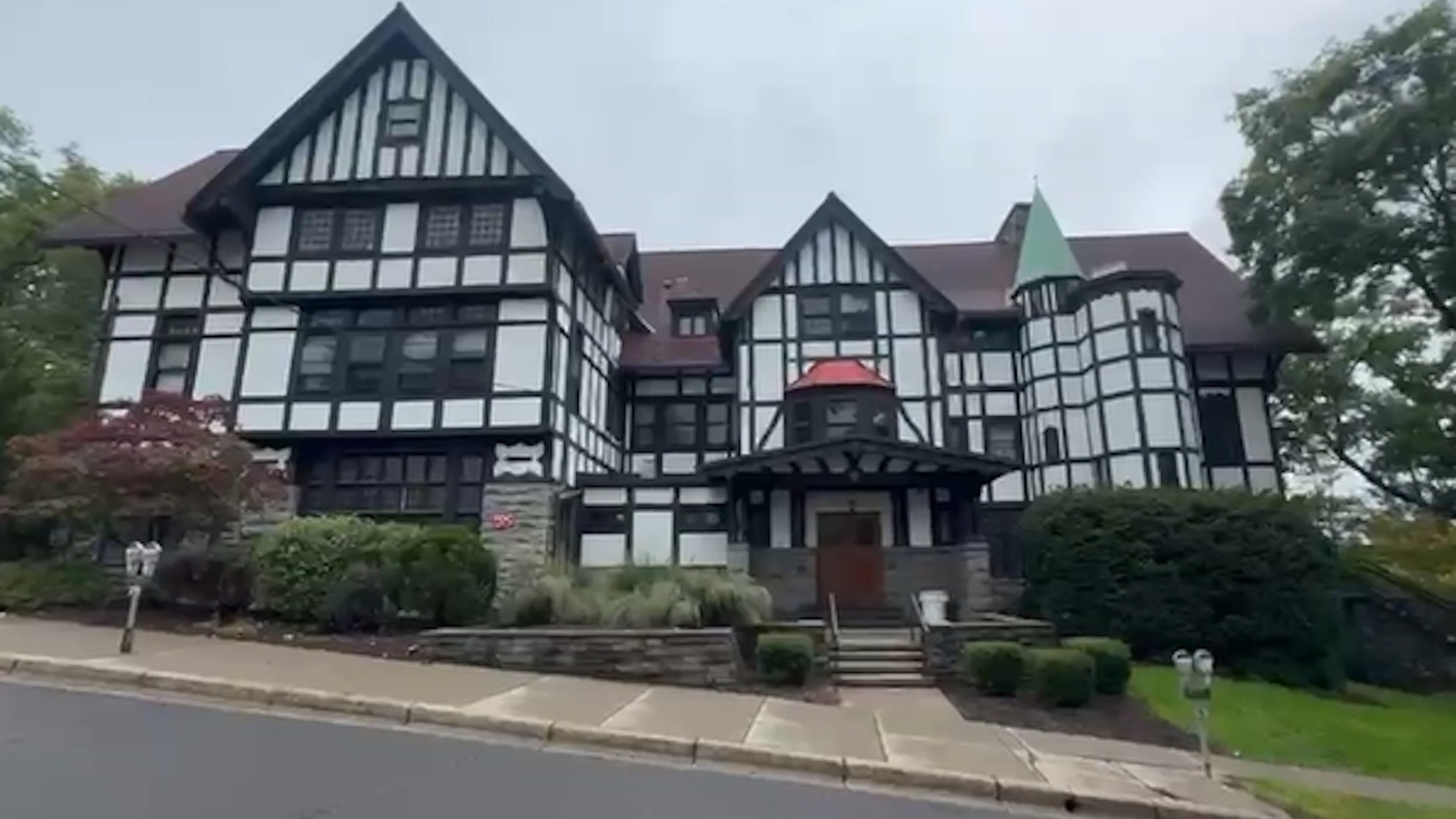 This photo shows the former Chi Phi fraternity house in Ithaca, where a former Cornell University student alleges that she was drugged and gang-raped in 2024.ABC News