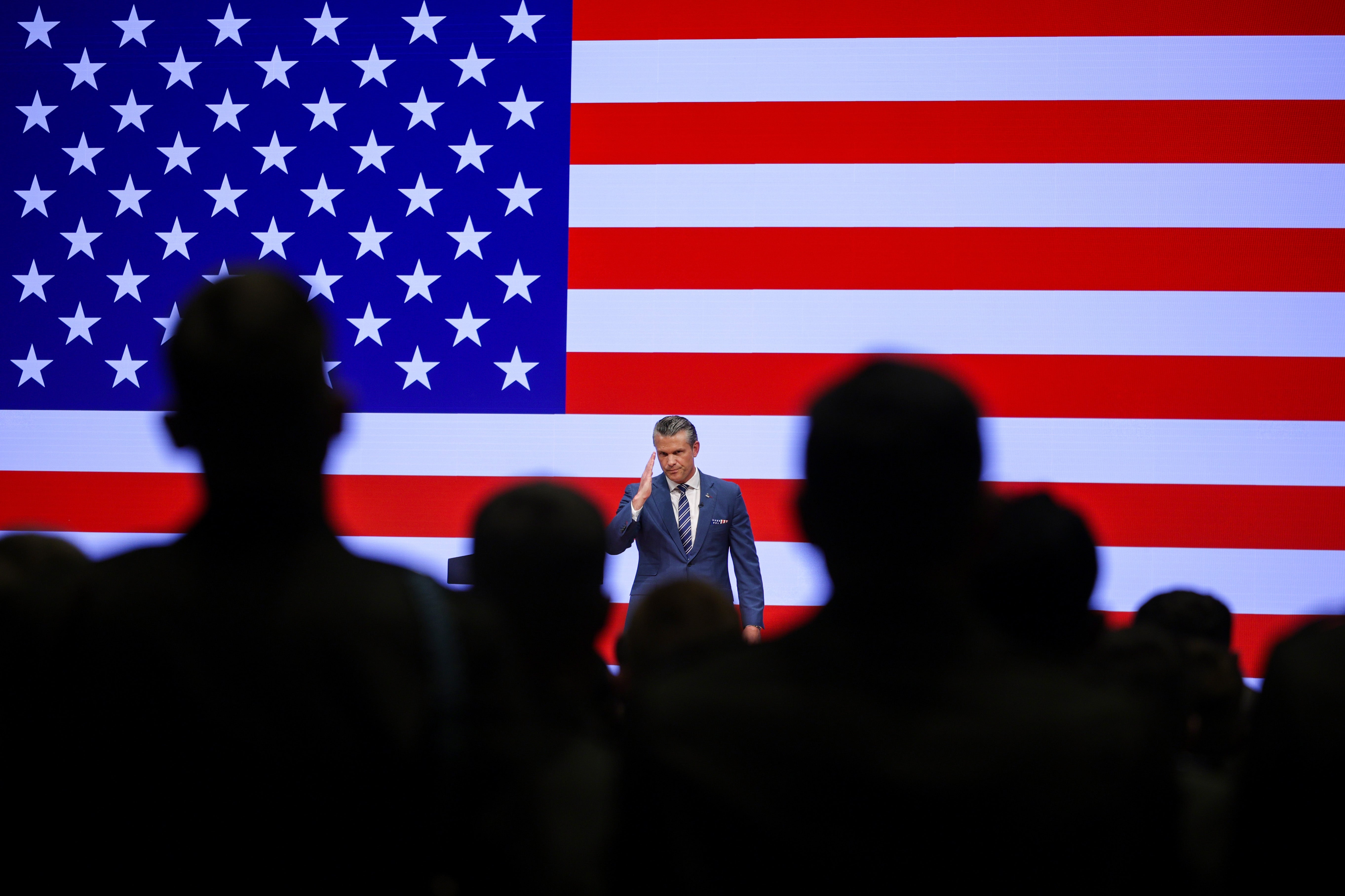 Instead of the hundreds of generals and admirals who sat through Hegseth’s previous address, this year’s audience comprised lower-ranked active-duty officers and non-commissioned officers