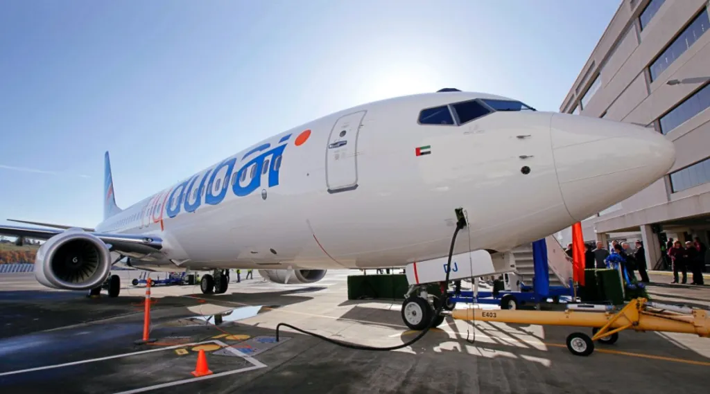A Flydubai plane at Seattle, Washington. (AP file)