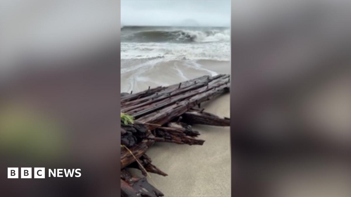 Watch: Shipwreck found on Nantucket island during nor'easter storm