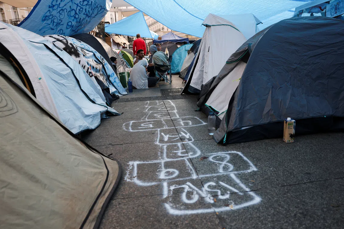 Protesters camped out across Spain demand passage of housing measures