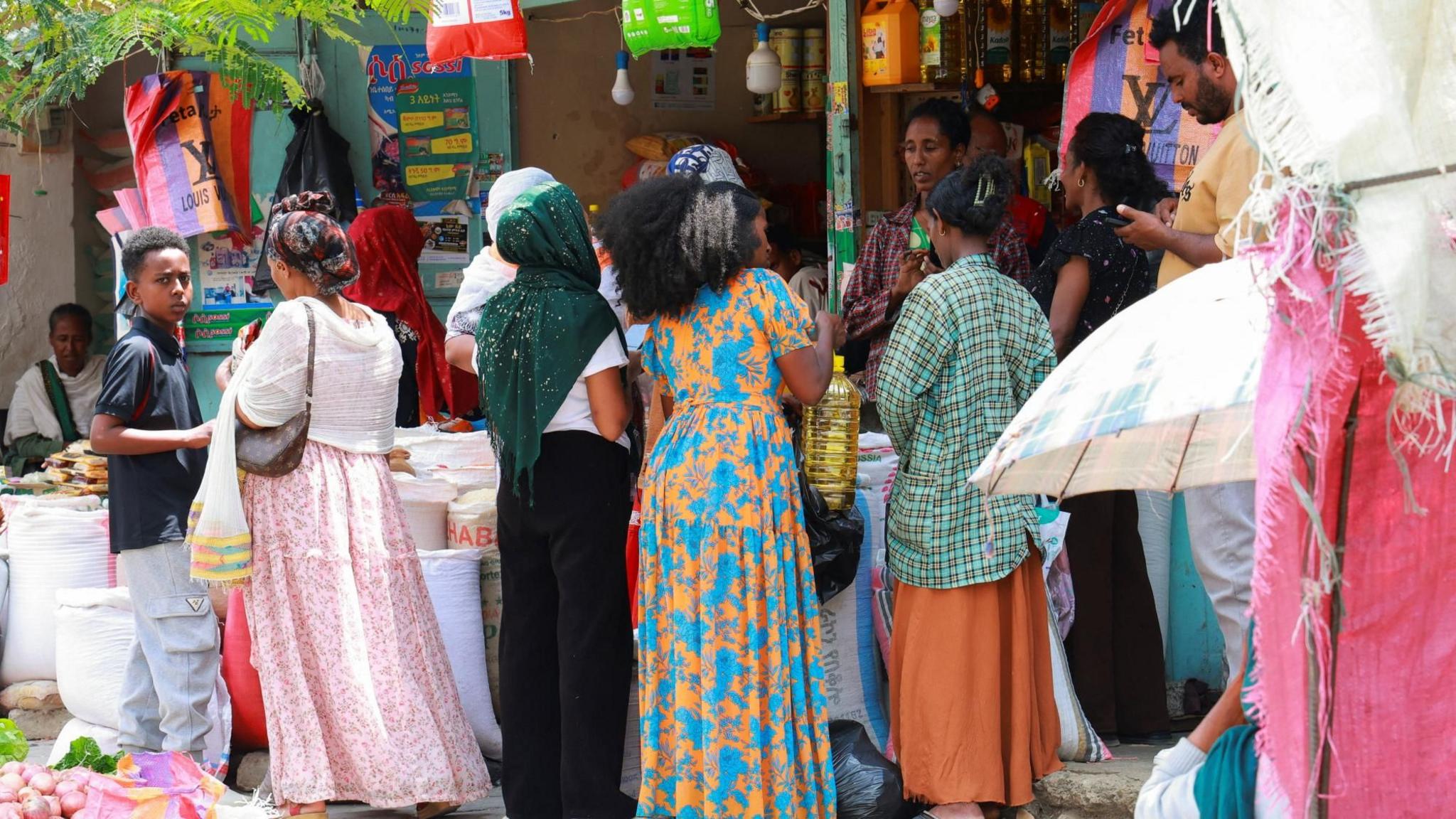 People at a market stall in Mekelle, Tigray - September 2026