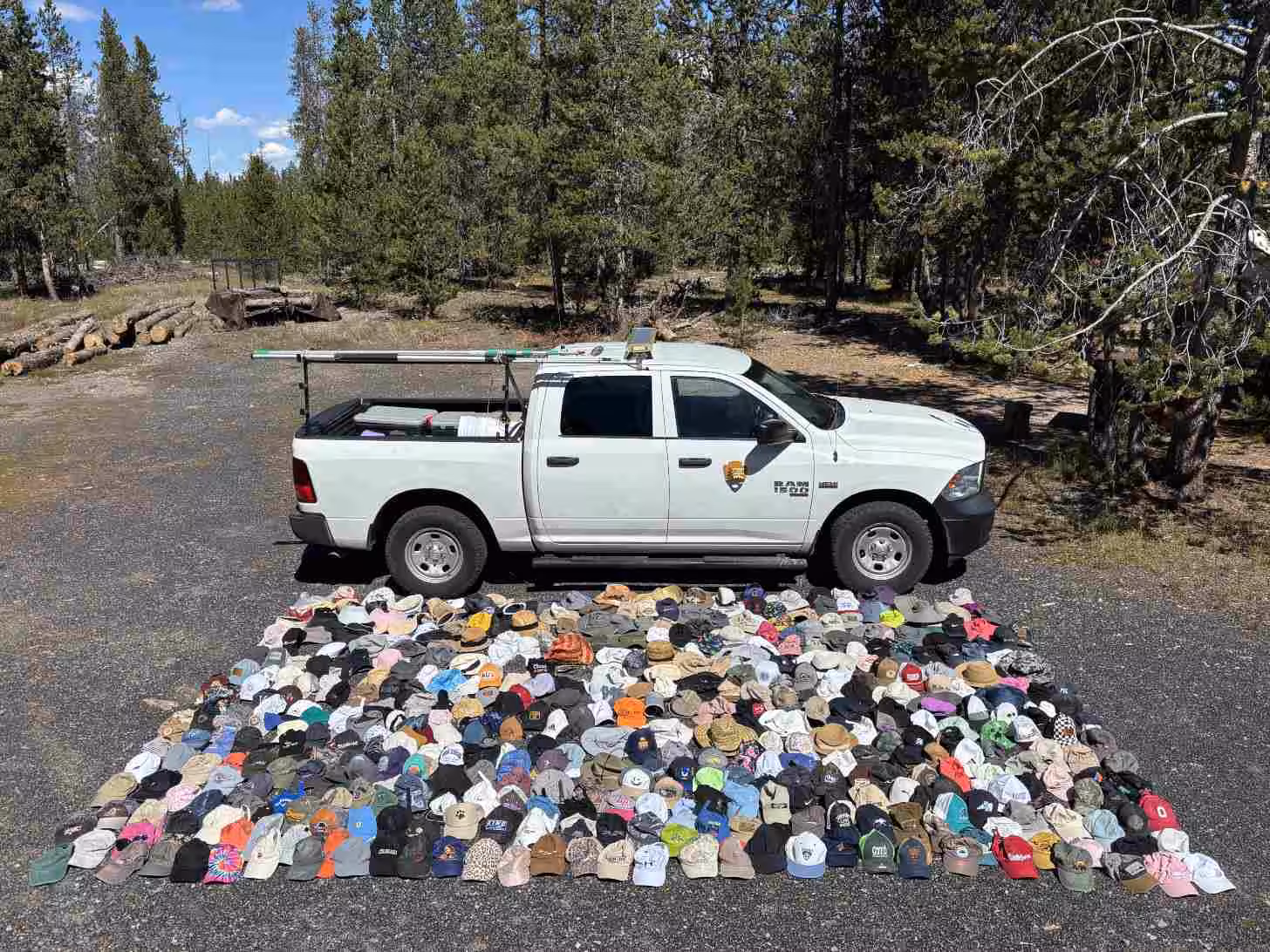 More than 280 visitor hats were collected across Yellowstone in 2026.
