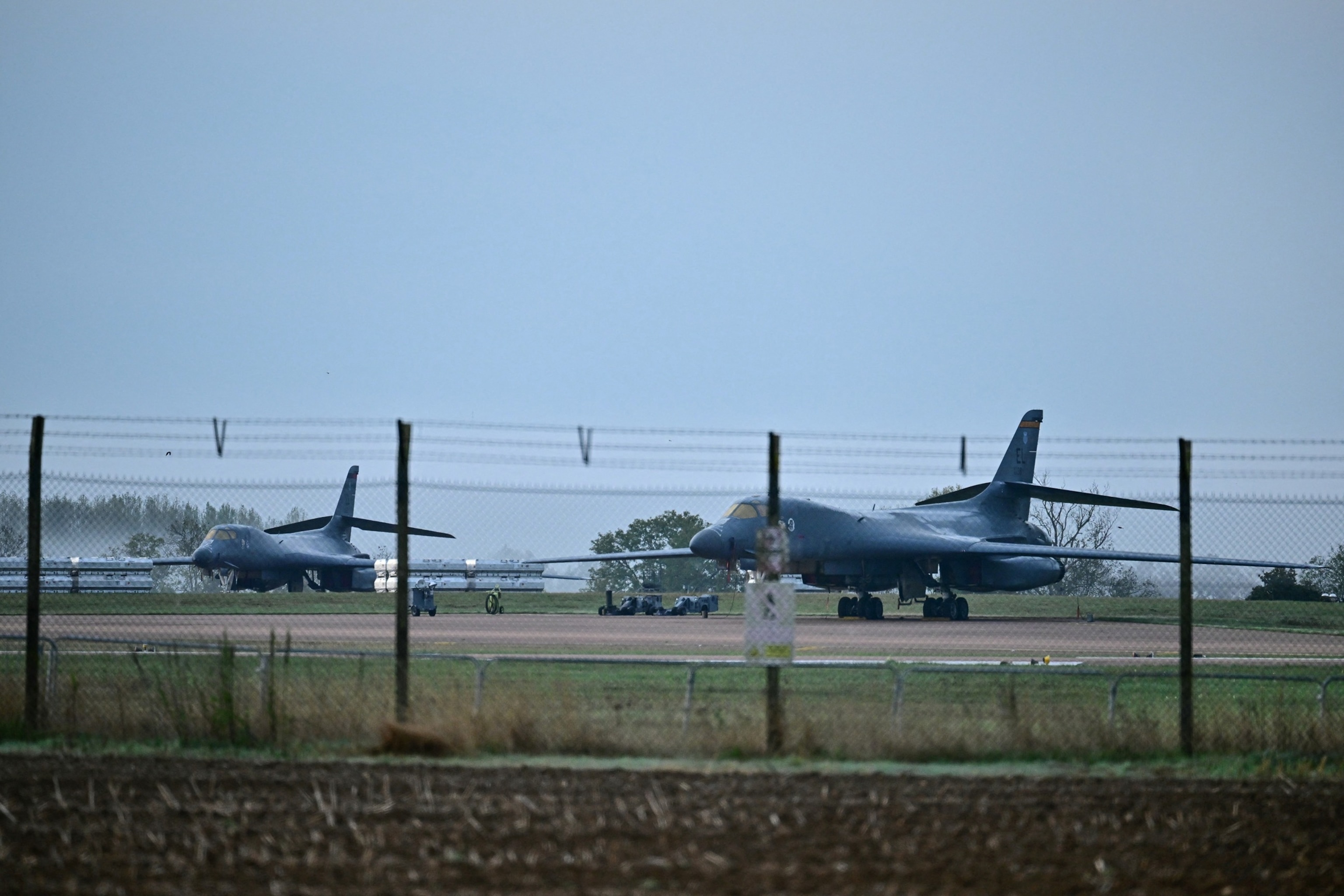 U.S. Air Force bombers sit on the tarmac at RAF Fairford base in Fairford, south-west England, on Sept. 28, 2026.Ben Stansall/AFP via Getty Images
