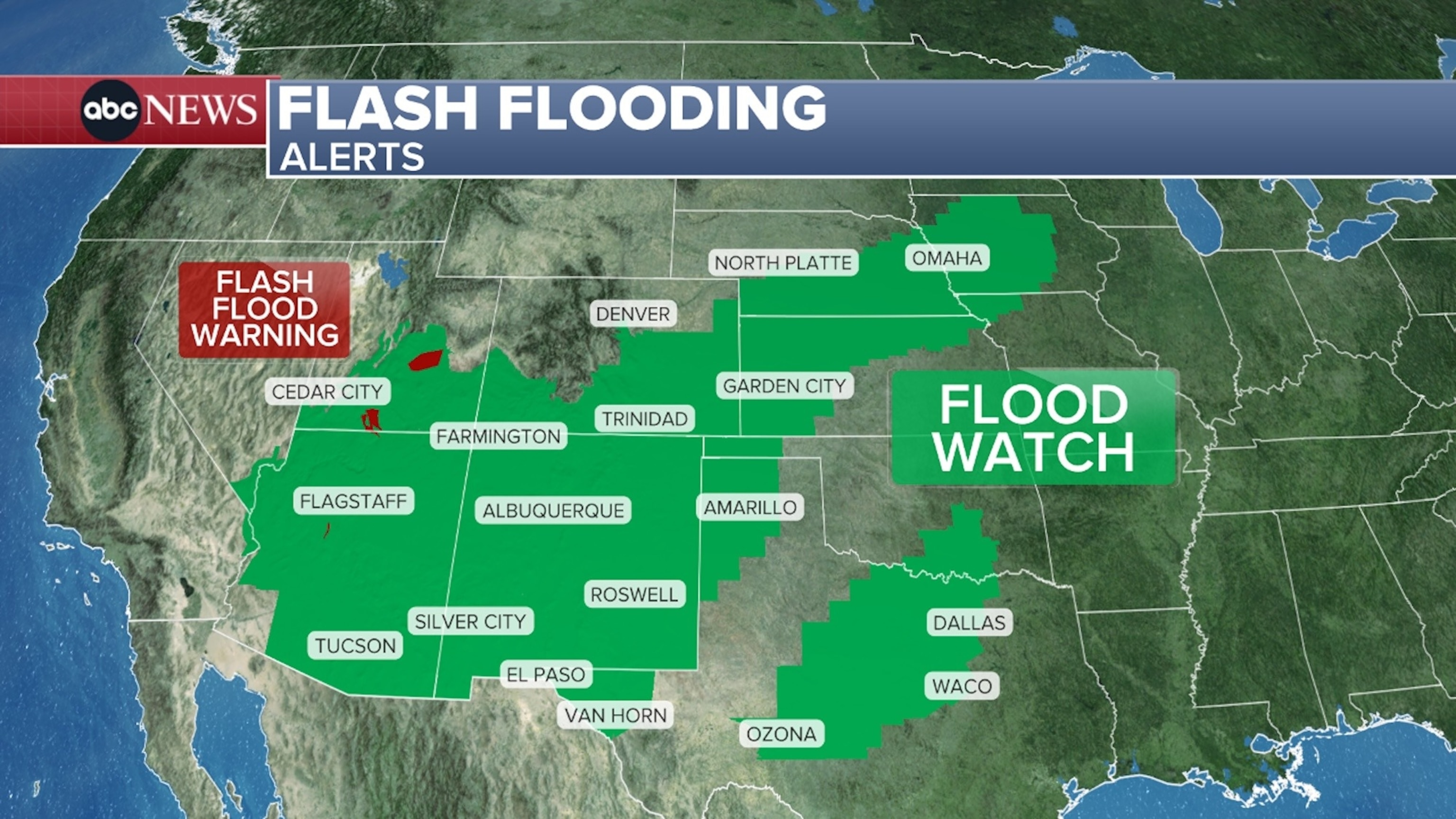 Latest flash flood alerts.ABC News
