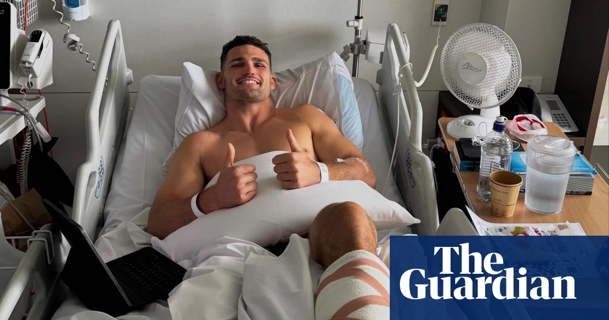 ‘I’ll be back,’ Panthers star Nathan Cleary tells fans from hospital bed after surgery