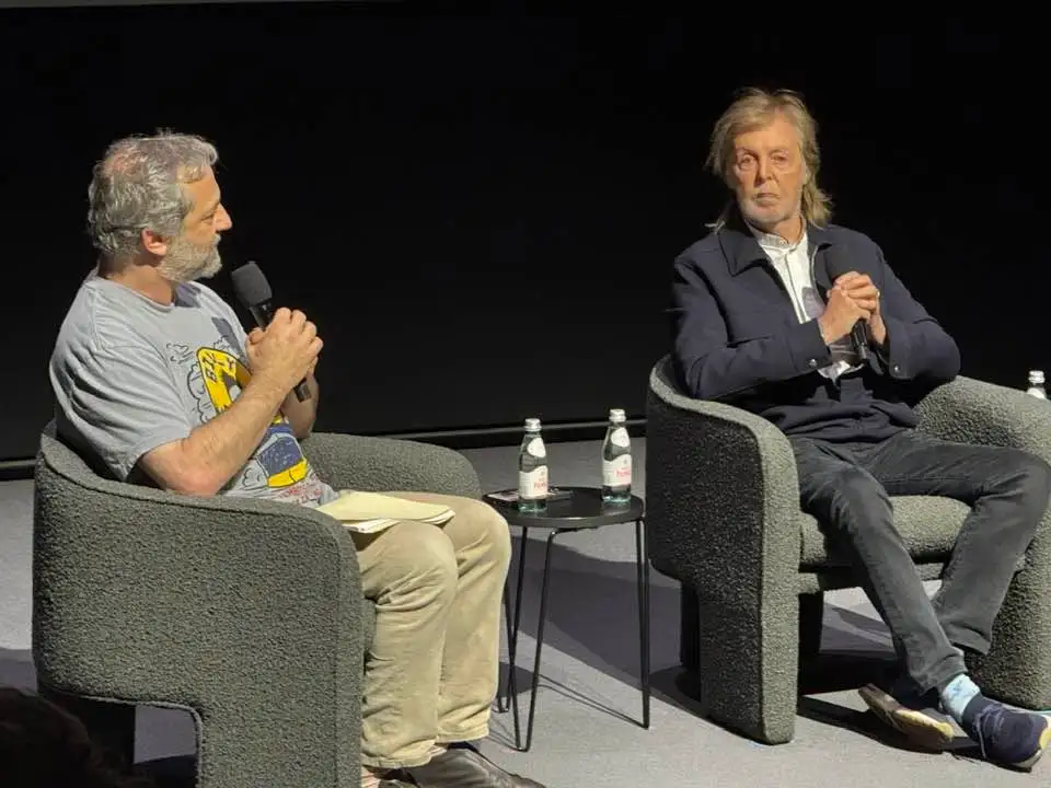 Judd Apatow, Paul McCartney and Morgan Neville at ‘Man on the Run’ Q&A at Academy Museum Chris Willman/Variety