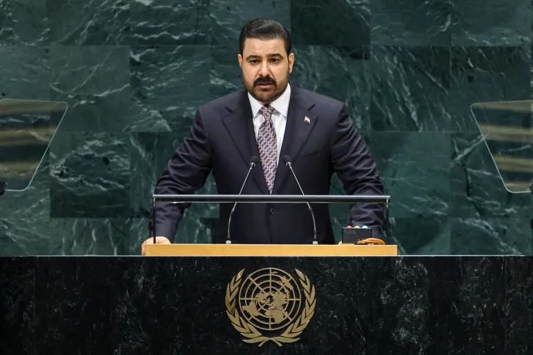 Iraq's Prime Minister Ali al-Zaidi addresses the 81st United Nations General Assembly (UNGA) at UN headquarters in New York City, US, September 25, 2026. REUTERS/Caitlin Ochs