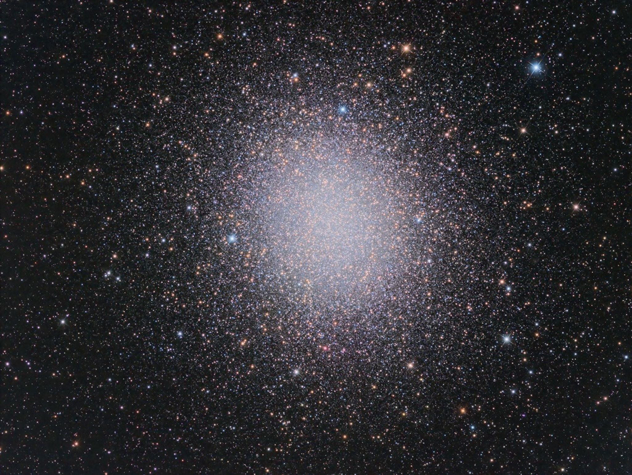 A dense globular cluster of stars.