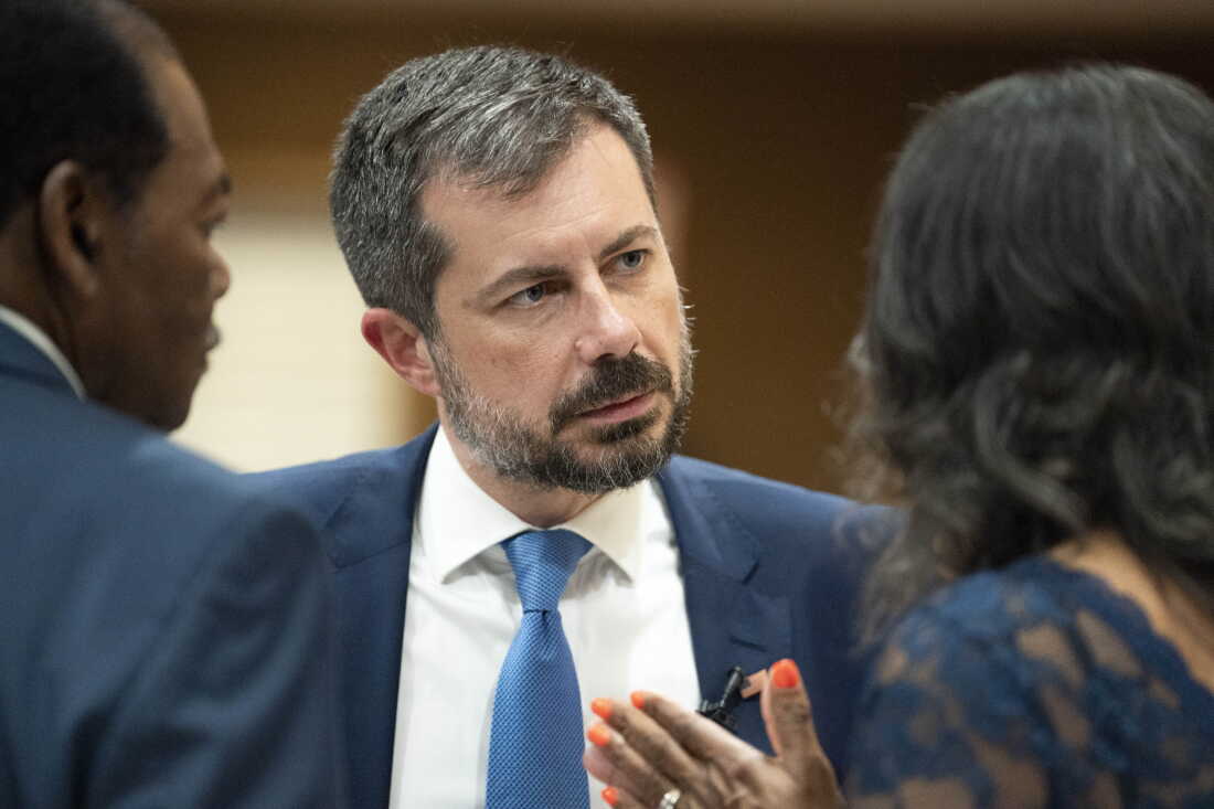 Former U.S. Transportation Secretary Pete Buttigieg attends an NAACP fundraiser at Edisto Fork United Methodist Church on Aug. 22 in Orangeburg, S.C.