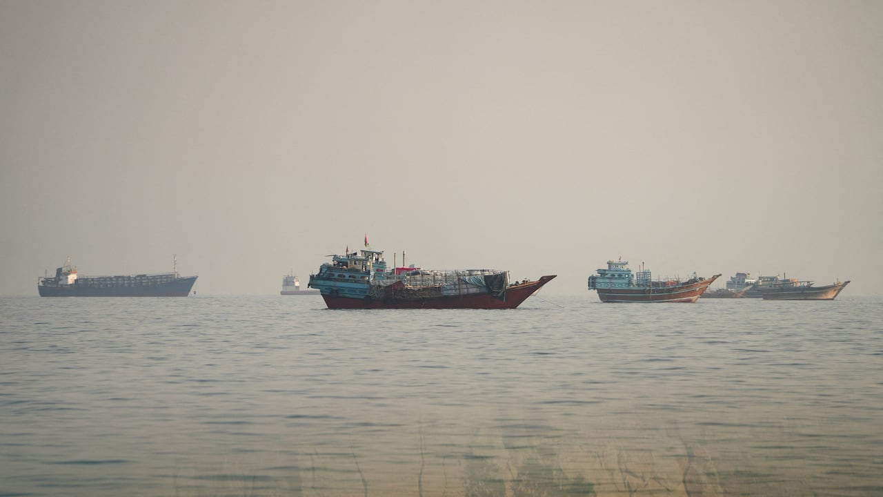 Ships in a large body of water