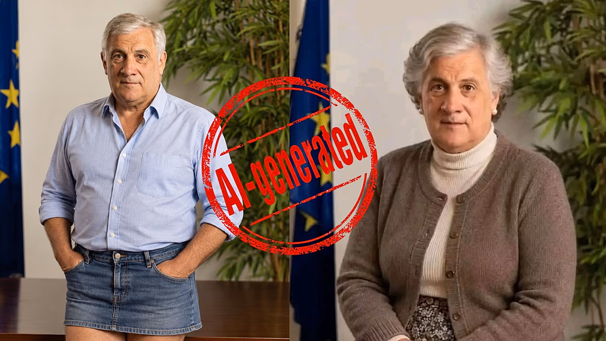 Why are pictures of Italy's Foreign Minister Antonio Tajani in a miniskirt going viral?